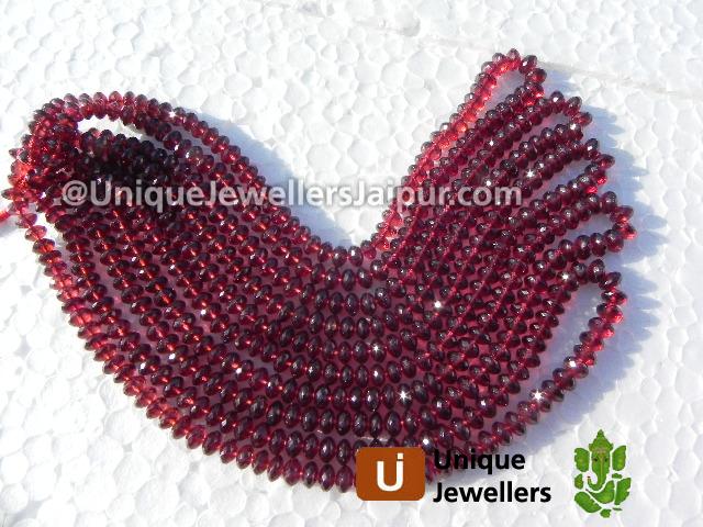 Garnet Micro Cut Roundelle Beads